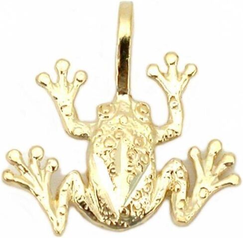 FindingKing Frog Charm Diamond-Cut 14k Gold 14mm in Saudi Arabia