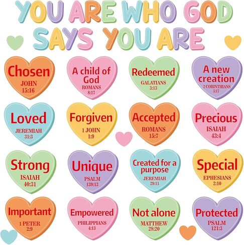 Qyeahkj Christian Bulletin Board Decoration God Says You Are Religious Classroom Wall Decor Watercolor Motivational Quote Cutout Inspirational Bulletin Board Set for Sunday School Home Church Supplies in Kuwait