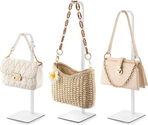 pickpiff 3 Pack Purse Holder Handbag Display Stand: Gold Hanger Rack for Bags, Purses, and Wreath, Adjustable Hook Stand for Tabletop, Closet, and Retail Use for Vendors in Kuwait