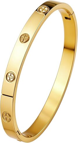 HighSpark Gold Bracelets for Women | 18K Gold Plated Stainless Steel Friendship Love Bangle Bracelet for Women | Lovely Gift in Saudi Arabia