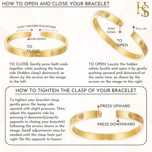 HighSpark Gold Bracelets for Women | 18K Gold Plated Stainless Steel Friendship Love Bangle Bracelet for Women | Lovely Gift in Saudi Arabia