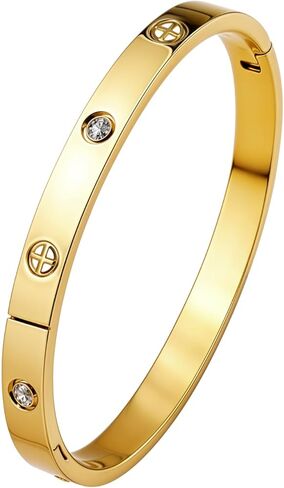 HighSpark Gold Bracelets for Women | 18K Gold Plated Stainless Steel Friendship Love Bangle Bracelet for Women | Lovely Gift in Saudi Arabia
