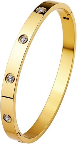 HighSpark Gold Bracelets for Women | 18K Gold Plated Stainless Steel Friendship Love Bangle Bracelet for Women | Lovely Gift in Saudi Arabia