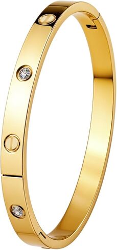 HighSpark Gold Bracelets for Women | 18K Gold Plated Stainless Steel Friendship Love Bangle Bracelet for Women | Lovely Gift in Saudi Arabia