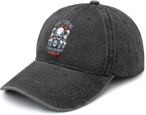 Don't Fear Me for Who I Am Fear Me for What Hat for Mens Stylish Washed in Saudi Arabia