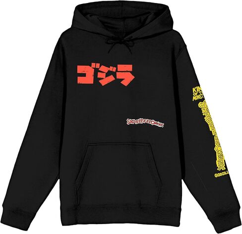 Bioworld Godzilla Classic Kanji Poster Art Men’s Black Long Sleeve Hoodie Sweatshirt in Saudi Arabia