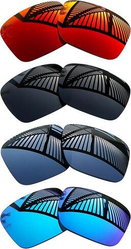 4 Pairs Replacement Lenses for Ray-Ban Justin RB4165 54mm Sunglass - Solid Black+Titanium+Ice Blue+Fire Red in Saudi Arabia