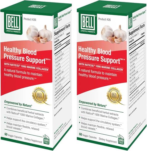 Bell Healthy Blood Pressure Support™ Unique Blend - Natural Blend of Green Coffee Bean Extract, Garlic & Celery Seed Extract Supplements- 60 Capsules, Vegan, Non-GMO in Kuwait