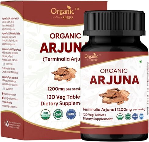 ARJUNA 120 Tablets | Terminalia Arjuna (Arjuna) | USDA Organic Certified | Organic and Natural 120tab in Kuwait