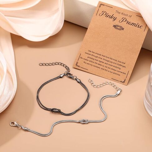 2pcs Matching Couples Bracelets, Adjustable Love Knot Bracelets Friendship His and Hers Boyfriend Girlfriend Jewelry Anniversary Birthday Valentine’s Day Gifts Ideal for Men Women in Saudi Arabia