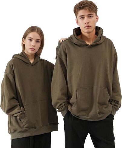 Hoodies for Men & Women Winter Warm Heavyweight Pullover Cotton Blend Oversized Sweatshirt with Kangaroo Pocket in Saudi Arabia