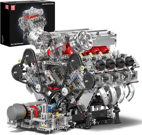 Mould King 10182 V8 Engine Model Kit That Run, Build Your Own Tank Engine Building Block Set with Battery and Motor, Upgraded 8-Cylinder Engine Mode Car kit, STEM Toys for Kids/Adults (2250 PCS) in Saudi Arabia