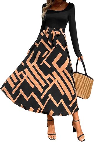 Club Dress Midi for Women Long Sleeve Leopard Teacher Church Modest Casual Work Outfits Elegant Fall Winter Dresses DJ271 in Saudi Arabia