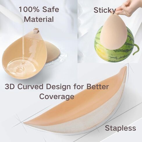 Sticky Bra Push Up for Women 2 Pairs Invisible Silicone Adhesive Bra for Backless Dress,Reusable in Saudi Arabia