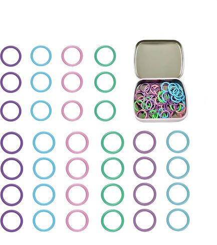 Wonafa 50pcs علامات غرزة معدنية مستديرة ، علامات غرزة الكروشيه المعدنية ، مع صندوق تخزين لعلامة Crocheting Tag DIY Craft Project (orbicular-50pcs) in Kuwait