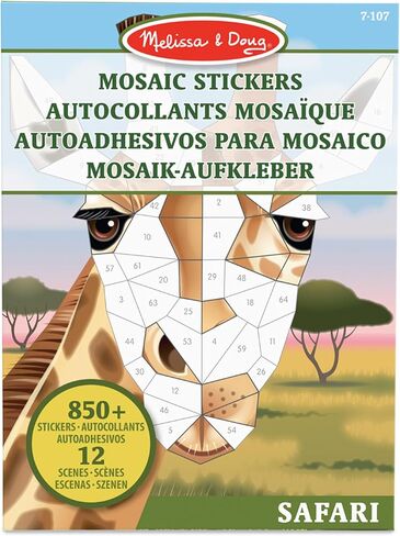 Melissa & Doug Mosaic Stickers Safari Animals | Activity Pad | Sticker Book | 3+ | Gift for Boy or Girl in Saudi Arabia