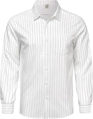 Hardaddy Men's Casual Striped Shirts Button Down Long Sleeve Blouse for Men Fall Winter in Saudi Arabia