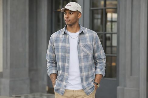 NUOREEL Men's Regular Fit Long Sleeve Plaid Flannel Shirt, Button Down Shirts Casual Shirts in Saudi Arabia