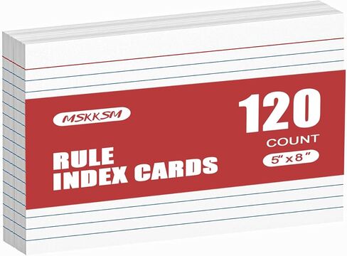 Index Cards 3x5 Inch - 600 Pack, Ruled Index Flash Cards for Studying, Lined Index Note Cards 3x5 Flashcards, Notecards 3 x 5 Lined Small Index Cards Ruled White 3x5 Cards for Office, School, Home in Kuwait