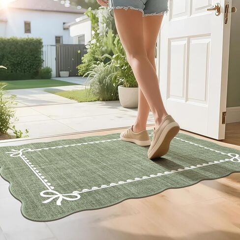 Brown Porch Doormat Entryway rug-3x5, Farmhouse Waterproof Outdoor Rugs for Entrance Kitchen Balcony, Outside Non-Slip Low Pile Washable Door Mat, Stain & Oil Resistant Throw Rug in Kuwait