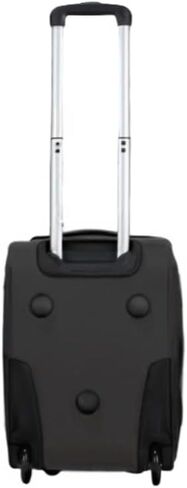 U.S.A. 19 inch Carry On Scalable Wheeled Rolling Duffel Bag Water Resistant Luggage Lightweight Travel Suitcase with Retractable Handle (Black) in Saudi Arabia