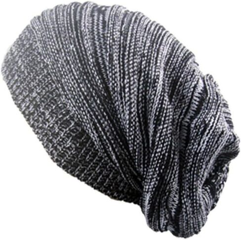 6LK Slouchy Beanie Hat for Men Women Long and Oversized Stretch Knit Skull Cap for Winter in Saudi Arabia