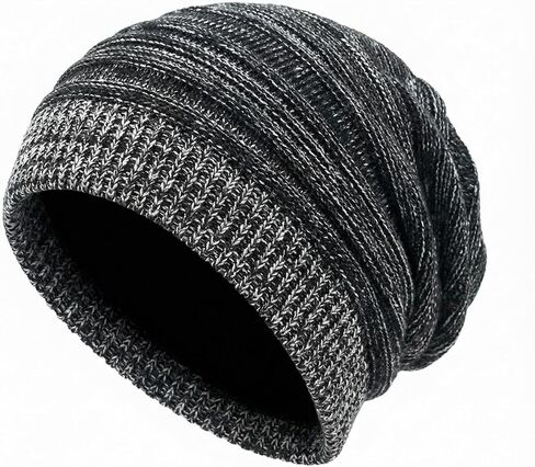 6LK Slouchy Beanie Hat for Men Women Long and Oversized Stretch Knit Skull Cap for Winter in Saudi Arabia