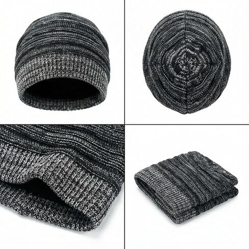 6LK Slouchy Beanie Hat for Men Women Long and Oversized Stretch Knit Skull Cap for Winter in Saudi Arabia