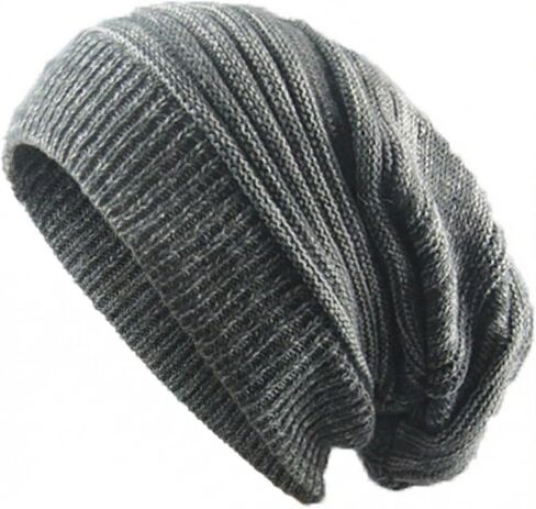 6LK Slouchy Beanie Hat for Men Women Long and Oversized Stretch Knit Skull Cap for Winter in Saudi Arabia