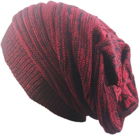 6LK Slouchy Beanie Hat for Men Women Long and Oversized Stretch Knit Skull Cap for Winter in Saudi Arabia