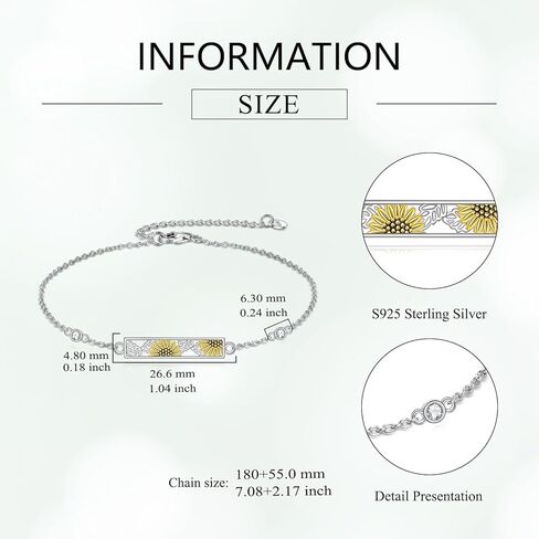 POPLYKE Sunflower Bracelet For Women Flower Chain Jewelry Sunflower Gift for Women in Saudi Arabia