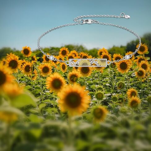POPLYKE Sunflower Bracelet For Women Flower Chain Jewelry Sunflower Gift for Women in Saudi Arabia