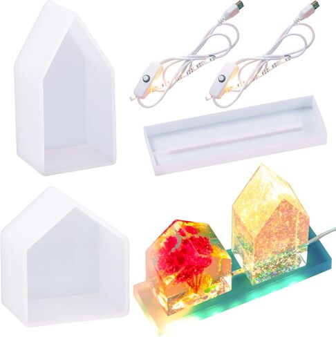 Light Resin Molds, Tree Shaped Light Resin Silicone Molds, Silicone Resin Molds with Powered Light for DIY Desktop Ornaments Table Lamp Table Home Decorations in Saudi Arabia