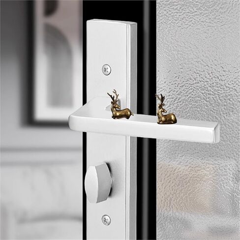 3PCS Brass Deer Magnetic Hinge Head Toppers, Animal Home Decoration Cute Magnetic Hinge Heads Figurines in Saudi Arabia