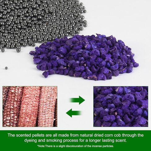 Artificial Lavender Vase Set-Plastic Branches, Plastic Hollow Vase, Nano Mineral Odor Absorber and Lavender Scented Pellets for Indoor Air Refresh Incense, 2 Purple&2 White in Saudi Arabia