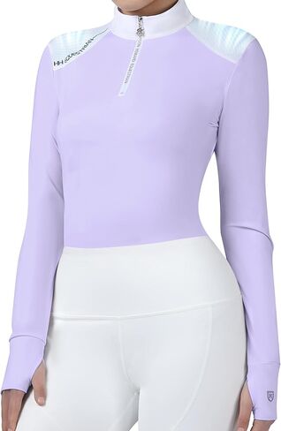 Harrison Howard Women's Horse Riding Shirt Equestrian Show Shirt Horseback Riding Shirts for Women Spliced Shoulder in Kuwait