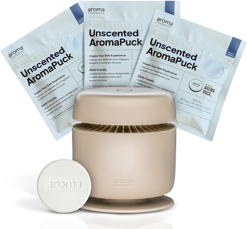Aroma Therapist Amplifier Bundle – Portable Waterless Oil Diffuser Alternative with 3 Pre-Scented Aroma Pucks, Better Than Essential Oil Diffusers, Kids & Pets Friendly Scent Diffuser for Home. in Saudi Arabia