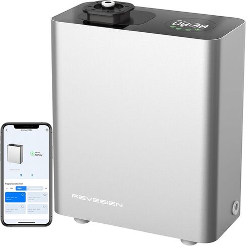HVAC Scent Diffuser Machine for Whole House - Scent Diffuser for Hotel, Scent Air Machine for Home Cover Up to 3000 Sq. Ft - Cold Air Diffuser | Waterless Aromatherapy Diffuser for Large Room - Silver in Saudi Arabia