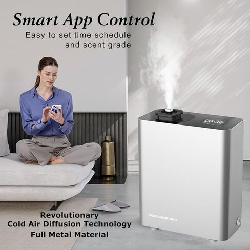 HVAC Scent Diffuser Machine for Whole House - Scent Diffuser for Hotel, Scent Air Machine for Home Cover Up to 3000 Sq. Ft - Cold Air Diffuser | Waterless Aromatherapy Diffuser for Large Room - Silver in Saudi Arabia