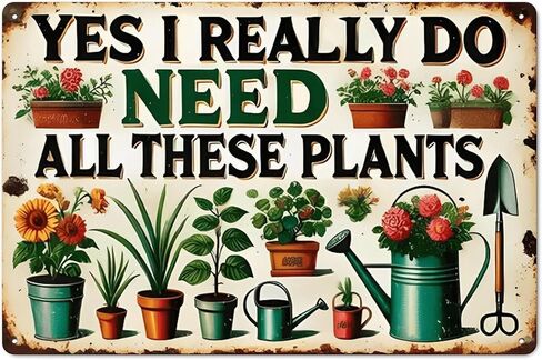 Colorful Potted Plant Sand Garden，Farming Tools Rustic Aluminum Wall Art & Metal Tin Sign - 8x12in Vintage Indoor Outdoor Decor for Home, Office, Cafe, Yard & Garden，Farm in Saudi Arabia