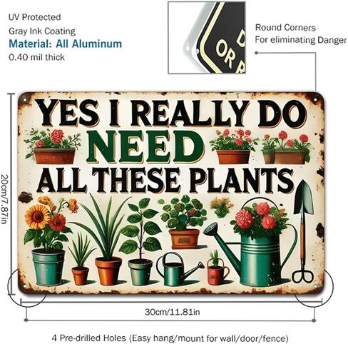Colorful Potted Plant Sand Garden，Farming Tools Rustic Aluminum Wall Art & Metal Tin Sign - 8x12in Vintage Indoor Outdoor Decor for Home, Office, Cafe, Yard & Garden，Farm in Saudi Arabia