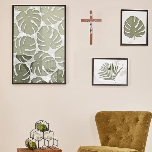 YI Boutique Crucifix Wall Cross, 8" Catholic Crosses, with Wooden Rosary, Wall crucifixes, Wood Crucifix for Wall, Jesus Christian Wall Hanging Cross in Saudi Arabia