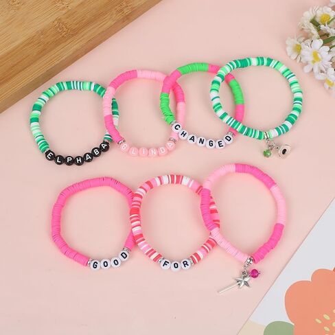 7 قطع من هدايا محبي الأفلام الشريرة من QualityLife، أساور مطاطية قابلة للتكديس من الفينيل على شكل قرص من الطين، تم تغييرها للحصول على هدايا جيدة لصداقة الأخت BFF in Kuwait