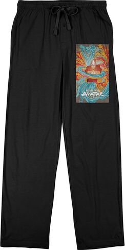 Avatar The Last Airbender Aang Elements Poster Adult Black Graphic Sleep Pajama Pants in Saudi Arabia