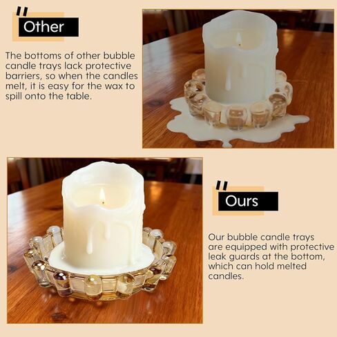 طبق وطبق شموع من الزجاج الكهرماني المنفوخ يدويًا - لمسة ديكور منزلية حرفية حديثة، حامل شموع متعدد الوظائف لأضواء الشاي والشموع الصغيرة | ديكور حمام طاولة القهوة in Kuwait