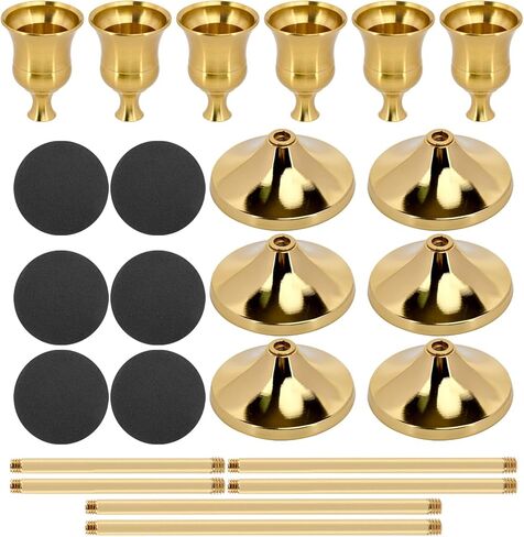 6PCS Candlestick Holders, Metal Taper Candle Holder, Gold Candle Holders for Table Centerpiece Mantel Party Wedding Christmas Home Decor(Color:Golden) in Kuwait