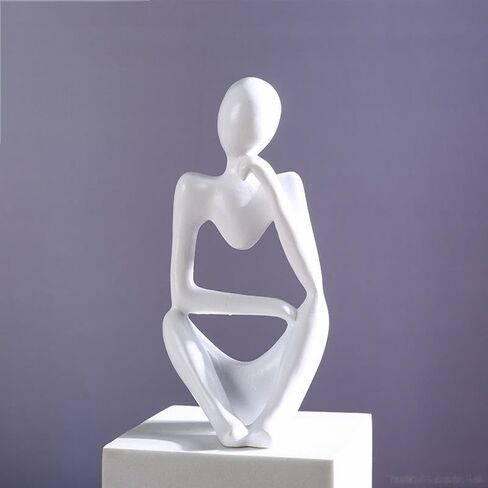 Sandstone Resin Thinker Statue, Home Decor Office Abstract Art Style Sculpture Statue Collectible Figurines Bookshelf Desktop Décor (Left) in Saudi Arabia