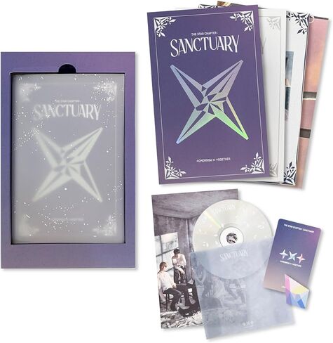 TXT - [The Star Chapter: SANCTUARY] (قياسي - إصدار SAVIOR.) إطار كتاب + كتاب صور + ملصق + قرص مضغوط + بطاقة بريدية + ملصق + بطاقة قطعة ثلج + بطاقة صور + 5 بطاقات صور إضافية in Kuwait