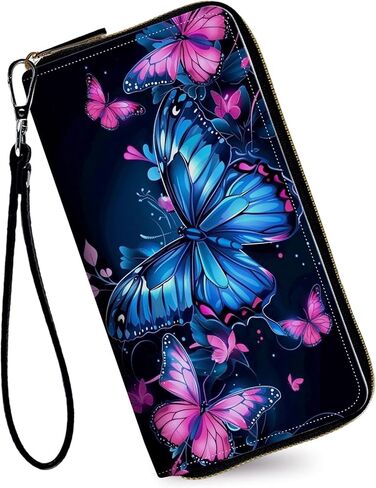 Women's Wallets,Credit Card Holder Money Leather Long Wallet with Wristlet,Large Capacity with Zip-Around Phone Purse for Women Ladies Girls,Red Cardinal Bird in Saudi Arabia