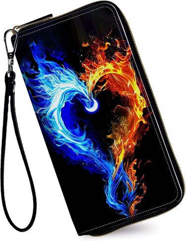Women's Wallets,Credit Card Holder Money Leather Long Wallet with Wristlet,Large Capacity with Zip-Around Phone Purse for Women Ladies Girls,Red Cardinal Bird in Saudi Arabia